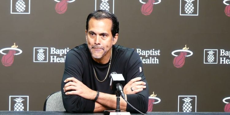 Erik Spoelstra Discusses Jimmy Butler’s Illness, Kevin Love’s Unavailability, NBA Gambling, and Miami Heat’s Matchup Against the Warriors