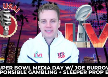 HeyUSA! Podcast discusses Super Bowl Media Day featuring Joe Burrow, responsible gambling, and sleeper prop bets