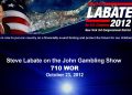 Steve Labate featured on the John Gambling Show, October 23rd, 2012